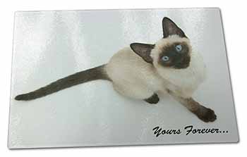 Large Glass Cutting Chopping Board Siamese Cat 