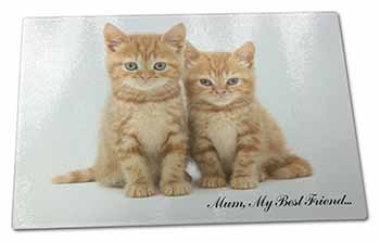 Large Glass Cutting Chopping Board Kittens 