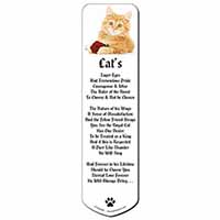 Ginger Kitten with Red Rose Bookmark, Book mark, Printed full colour