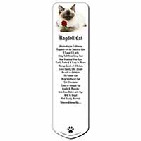 Ragdoll Kitten Cat with Red Rose Bookmark, Book mark, Printed full colour