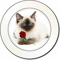 Ragdoll Kitten Cat with Red Rose Car or Van Permit Holder/Tax Disc Holder