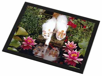 Turkish Van Cats by Fish Pond Black Rim High Quality Glass Placemat