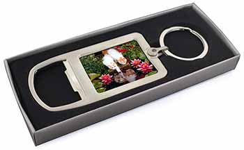 Turkish Van Cats by Fish Pond Chrome Metal Bottle Opener Keyring in Box