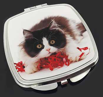 Kitten with Red Ribbon Make-Up Compact Mirror