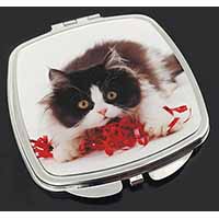 Kitten with Red Ribbon Make-Up Compact Mirror