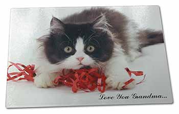 Large Glass Cutting Chopping Board Cute Kitten 