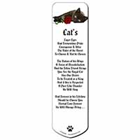 Black Kitten with Red Rose Bookmark, Book mark, Printed full colour