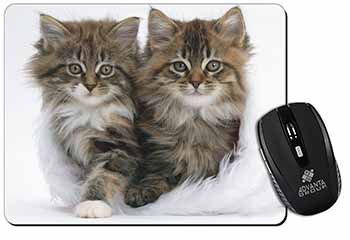 Kittens in White Fur Hat Computer Mouse Mat