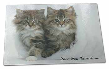 Large Glass Cutting Chopping Board Kittens 