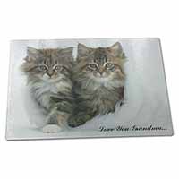 Large Glass Cutting Chopping Board Kittens 