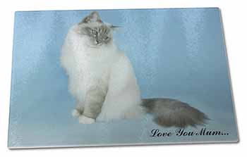 Large Glass Cutting Chopping Board Birman Cat 