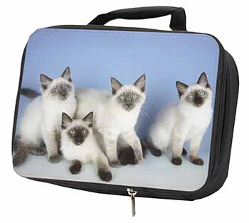 Ragdoll Kittens Black Insulated School Lunch Box/Picnic Bag