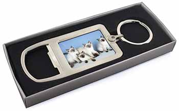 Ragdoll Kittens Chrome Metal Bottle Opener Keyring in Box