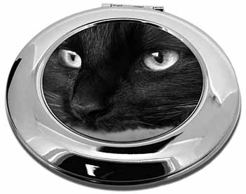 Gorgeous Black Cat Make-Up Round Compact Mirror