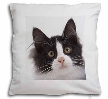 Black and White Cat Soft White Velvet Feel Scatter Cushion