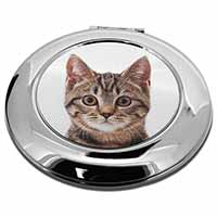 Brown Tabby Cats Face Make-Up Round Compact Mirror