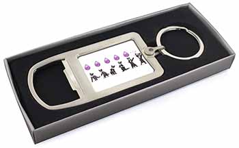 Kittens Bursting Balloons Chrome Metal Bottle Opener Keyring in Box