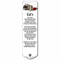 Tabby Kitten Cat with Red Rose Bookmark, Book mark, Printed full colour