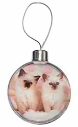 Birman Cat Kittens Christmas Bauble