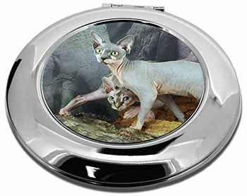 Sphynx Cat Make-Up Round Compact Mirror