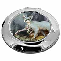 Sphynx Cat Make-Up Round Compact Mirror