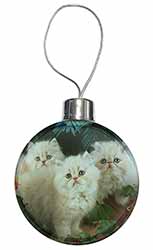 Cream Persian Kittens Christmas Bauble