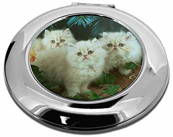 Cream Persian Kittens Make-Up Round Compact Mirror