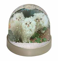 Cream Persian Kittens Snow Globe Photo Waterball