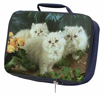 Cream Persian Kittens Navy Insulated School Lunch Box/Picnic Bag