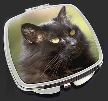 Beautiful Fluffy Black Cat Make-Up Compact Mirror