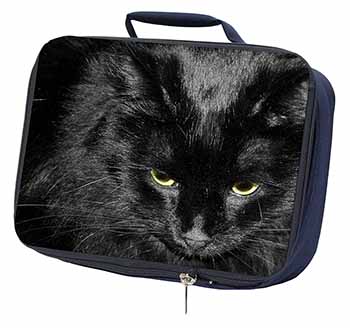 Gorgeous Black Cat Navy Insulated School Lunch Box/Picnic Bag