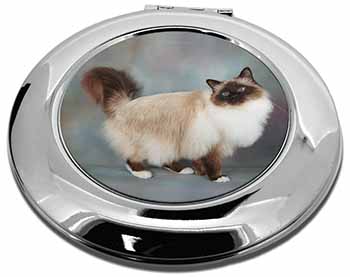 Gorgeous Birman Cat Make-Up Round Compact Mirror