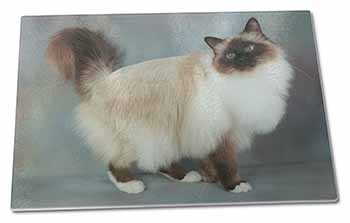 Large Glass Cutting Chopping Board Gorgeous Birman Cat