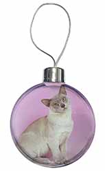 Lilac Burmese Cat Christmas Bauble