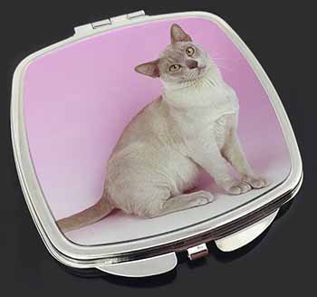 Lilac Burmese Cat Make-Up Compact Mirror