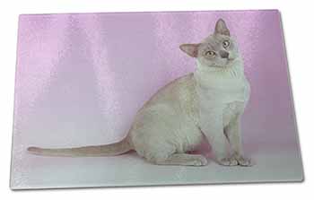 Large Glass Cutting Chopping Board Lilac Burmese Cat