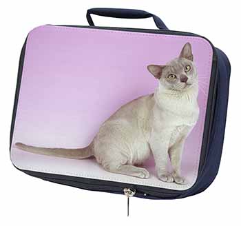 Lilac Burmese Cat Navy Insulated School Lunch Box/Picnic Bag