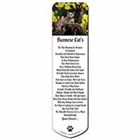 Burmese Cats Amoungst Daffodils Bookmark, Book mark, Printed full colour