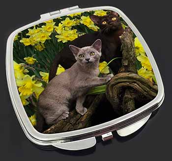 Burmese Cats Amoungst Daffodils Make-Up Compact Mirror