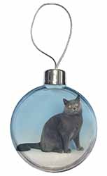 Blue Chartreax Cat Christmas Bauble