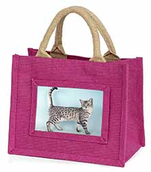 Egyptian Mau Cat Little Girls Small Pink Jute Shopping Bag