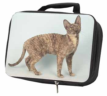 Cornish Rex Cat Black Insulated School Lunch Box/Picnic Bag