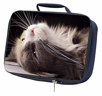 Cat in Ecstacy Navy Insulated School Lunch Box/Picnic Bag