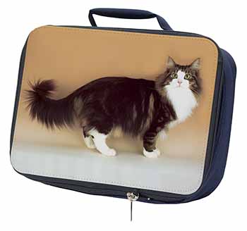 Norwegian Forest Cat Navy Insulated School Lunch Box/Picnic Bag