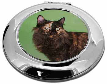 Tortoiseshell Maine Coon Cat Make-Up Round Compact Mirror