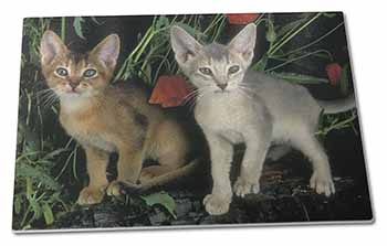 Large Glass Cutting Chopping Board Abyssinian Cats by Poppies