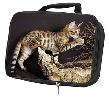 A Gorgeous Bengal Kitten Black Insulated School Lunch Box/Picnic Bag