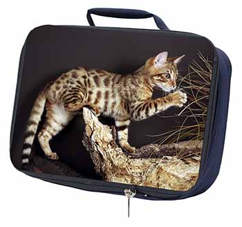 A Gorgeous Bengal Kitten Navy Insulated School Lunch Box/Picnic Bag