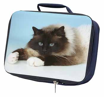 Beautiful Birman Cat Navy Insulated School Lunch Box/Picnic Bag