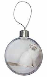 Beautiful Birman Cat Christmas Bauble